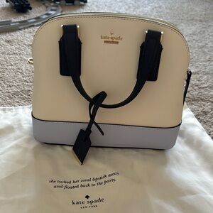 kate spade Cream and Blue Satchel